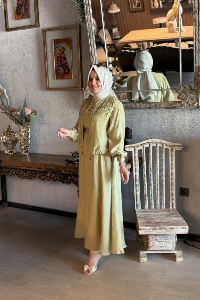 Elina Ceketli Jile Elbise Yeşil