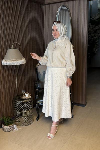 Maysa Etekli Takım Bej