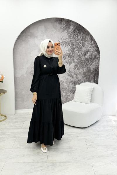 Merwish Elina Elbise  Siyah