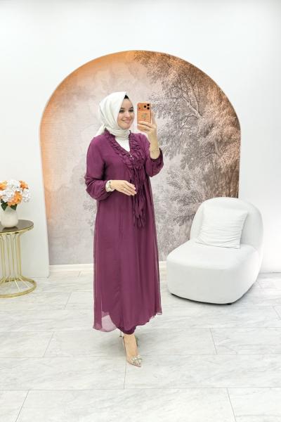 Tasarım İthal Elbise Fuşya