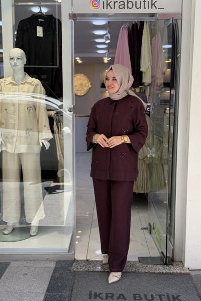 Delina Takım Bordo