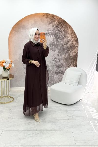 Cerya İthal Elbise Kahverengi