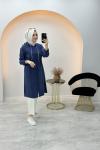 Beli Büzgülü Kap Lacivert