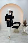 Çiçek Tunik Siyah