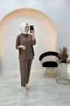 Efraze Rayon Takım Kahverengi