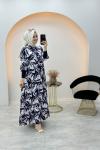 Elif Pamuk Viskon Elbise Lacivert
