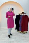Fermuar Detaylı Tunik Fuşya