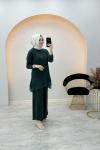 Gizem Şifon Detaylı Pantolon Takım Zümrüt