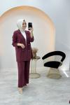 İpek Qupra Blazer Takım Bordo