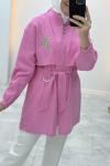 Kuş Detaylı Kap Pembe