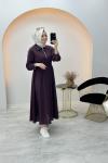 Marcha Poplin Elbise Bordo