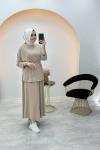 Merwish Bambu Etek Takım Bej
