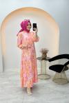 Merwish Desen Elbise Pembe