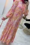 Merwish Desen Elbise Pembe