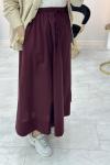 Poplin Basic Etek Bordo