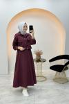 Poplin Jile Takım Bordo