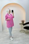 Püskül Detaylı Gömlek Pembe
