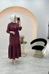 Qupra Amine Elbise Bordo