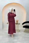 Sıla Etekli Takım Bordo