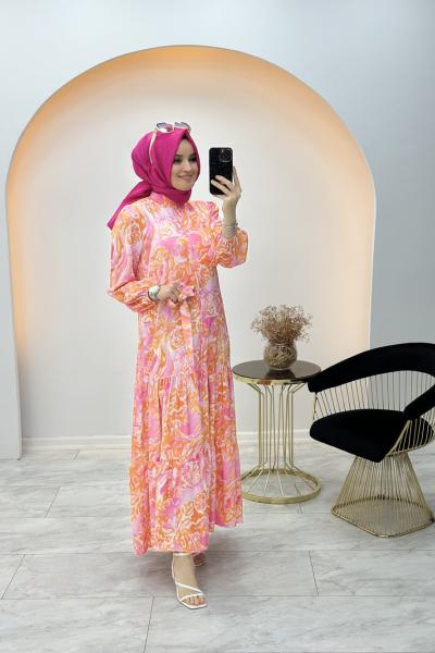 Merwish Desen Elbise Pembe