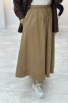 Poplin Basic Etek Camel