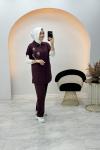 Güner İkili Yelekli Takım Bordo