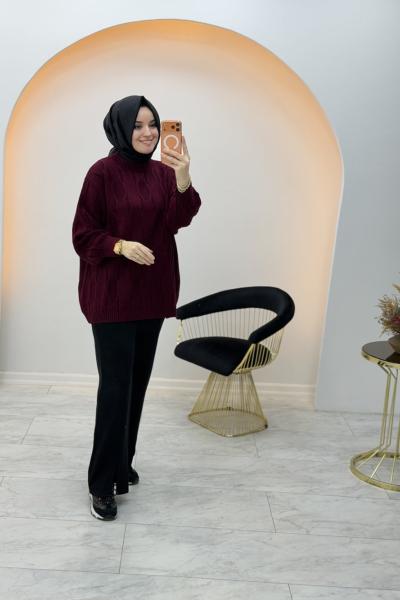 Sevda Triko Tunik Bordo
