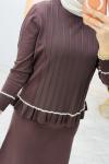 İncim Etekli Takım Kahverengi