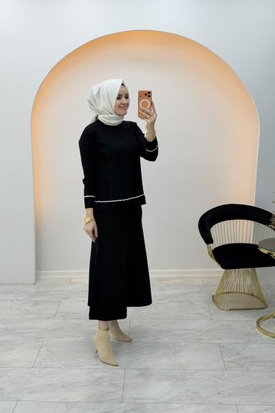 İncim Etekli Takım Siyah