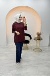 Hazel Merserize Tunik Bordo