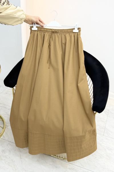 Merwish Poplin Etek Camel