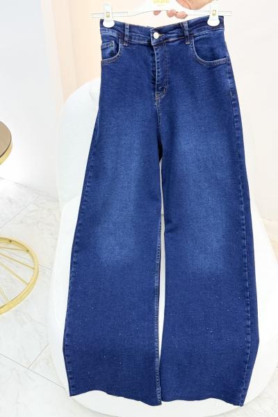 Pop Taşlı Kot Pantolon Lacivert