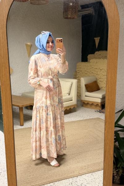 Merwish Etnik Elbise Pudra