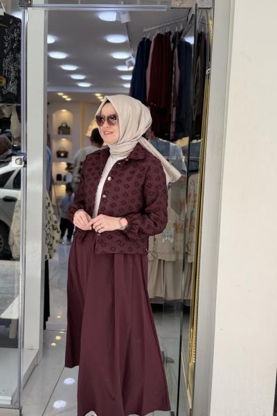 Elara Etekli Takım Mürdüm