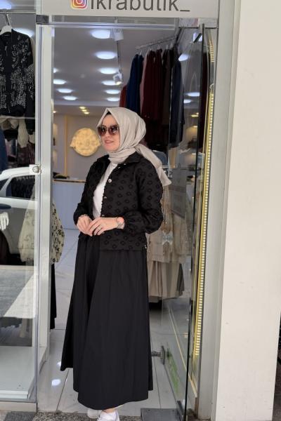 Elara Etekli Takım Siyah