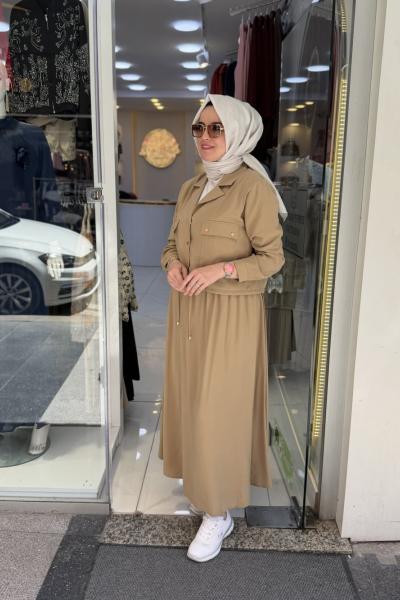 Ceket Etekli Takım Camel