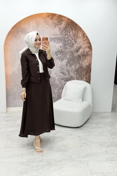 Müslin Etekli Takım Acı Kahve