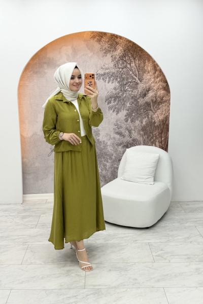 Müslin Etekli Takım Yeşil
