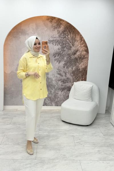 Jakarlı Gömlek Sarı