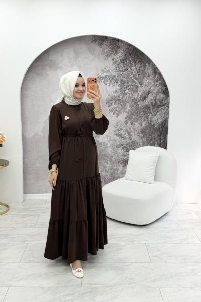Merwish Elina Elbise Kahverengi