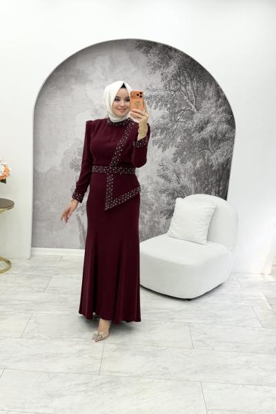 Gülru Elbise Bordo