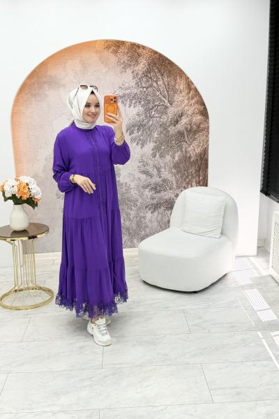 Damla Elbise Mor
