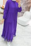 Damla Elbise Mor