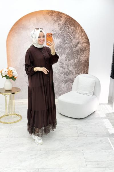 Damla Elbise Kahverengi