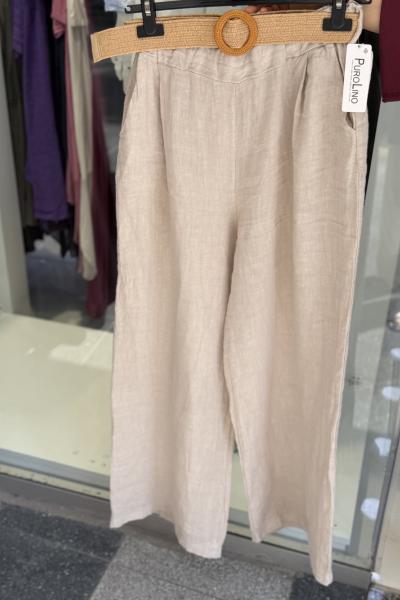 İthal Keten Pantolon Krem