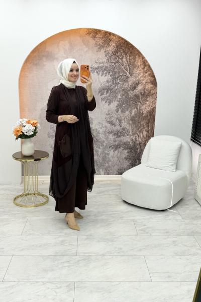 Eylül Üçlü Takım Kahverengi
