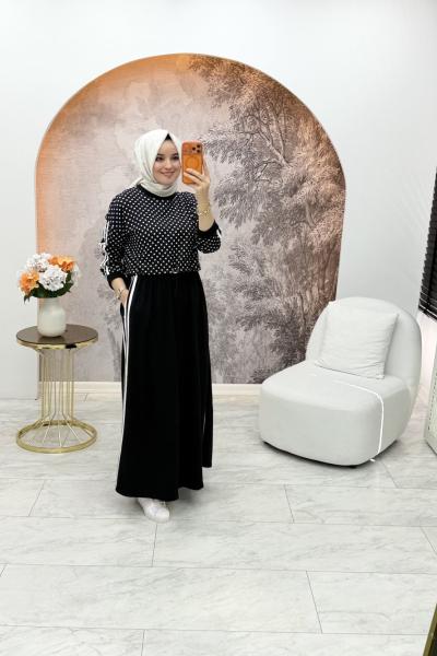 Sudem Crop Elbise Siyah