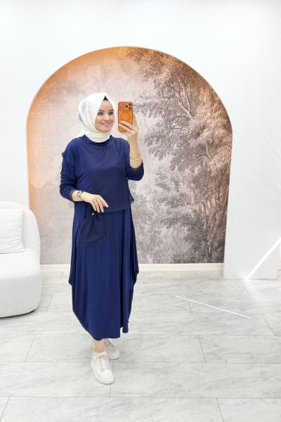 Levin İkili Elbise Lacivert