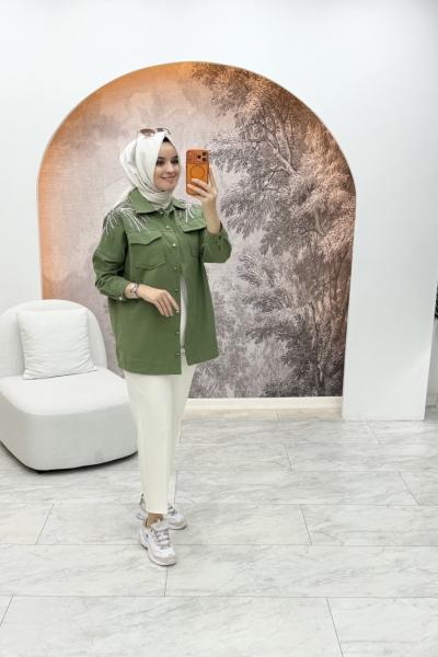 Neşe Kot Ceket Yeşil