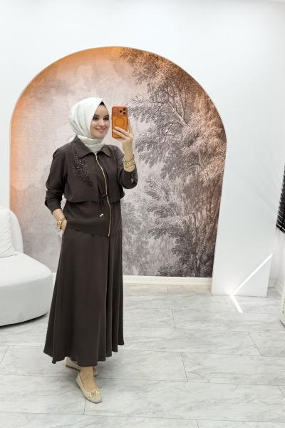 Özlem Etekli Takım Kahverengi